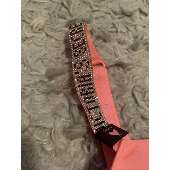 Victoria's Secret VERY SEXY Push-up Shine Strap Bra Rhinestone Peach Coral 34DDD - Picture 5 of 6